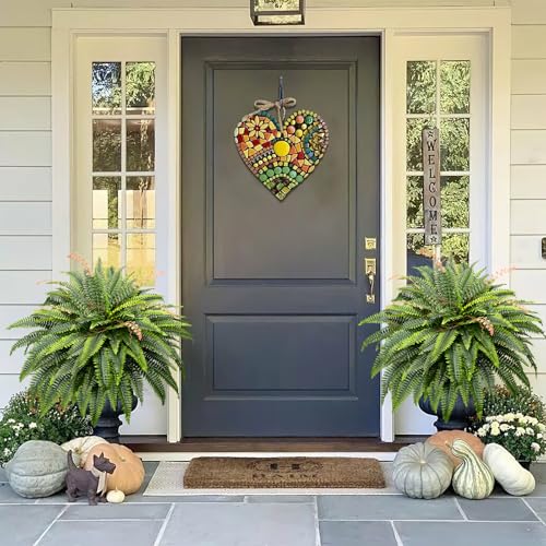 CQURE 50" Large Fake Fern Artificial Ferns for Outdoors,96 Fronds Realistic Artificial Boston Ferns Bush Plant for Indoor Garden Porch Decor (Lifelike,UV Resistant,No Maintenance) - size: 50" 96 Leaves-1pc