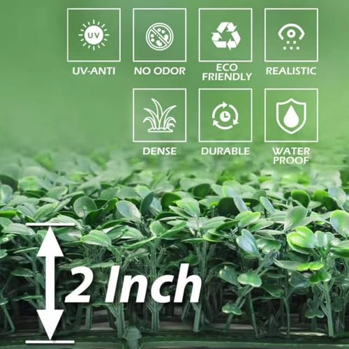 NETAP Grass Wall Panels, 10"x 10"(8pcs) 4-Layer Artificial Boxwood Faux Green Wall for Interior, Garden Party Wedding Backdrop, Indoor Outdoor Plant Wall Decor - size: 10x10 pack of 8
