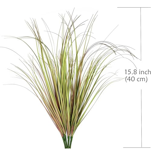 CATTREE Fake Wheat Grass Stem Plants Artificial Greenery Shrubs for Indoor Outdoor Decor Faux Plastic Long Leaves Stems Bushes Office Garden Wedding Party Vase Filler DIY Decorations - Purple 16 Pack - color: Grass - Purple - 16 Bundles
