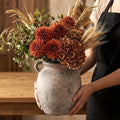 7.28" Double Handle Terracotta Ceramic Vase, Farmhouse Table Decor Housewarming Gift - size: 7.27In