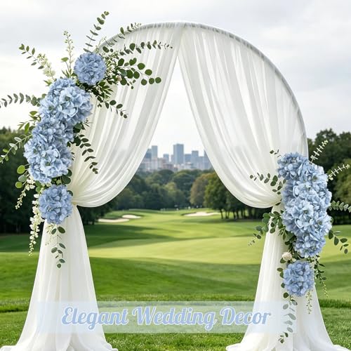 Dusty Blue Hydrangea Artificial Flowers Bulk with Stems 64 Pcs | Faux Silk Hydrangeas Flower Heads with Stems for Wedding Arch Table Centerpieces Home Garden Baby Shower Party Decoration - color: Dusty Blue
