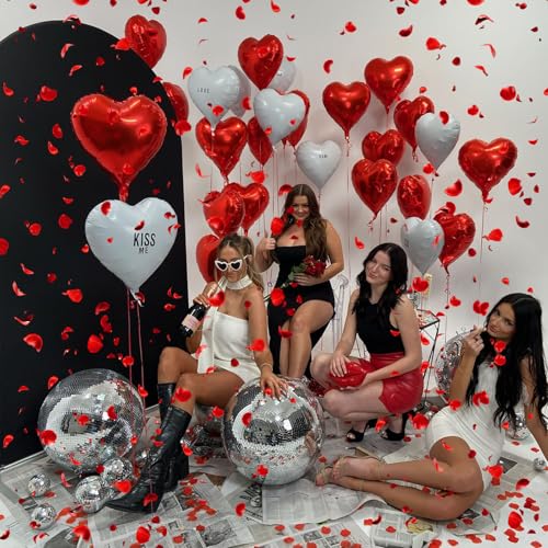 Grever 1000 Pieces Mother's Day Artificial Silk Rose Petals Faux Red Flowers for Wedding Valentines Proposal Anniversary and Romantic Party Decoration (Dark Red) - color: Dark Red