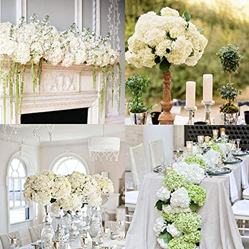 Jim's Cabin Silk Hydrangea Artificial Flowers 2 Bouquets, Lifelike Fake Flower Arrangements for Bedroom, Wedding, Cabin Decor & DIY Projects(Yellow) - color: Yellow