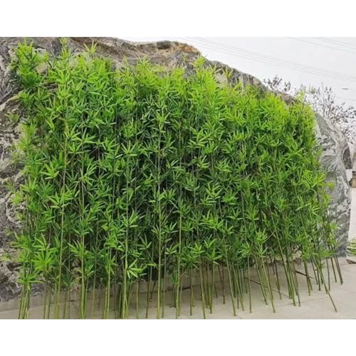 Indoor Outdoor Artificial Fake Bamboo Tree Privacy Fence,DIY Decor Screen Fake Bamboo Silk Faux Tree Plant,Faux Bamboo Greenery Wall,Outdoor Artificial Fake Bamboo 3.3,3.9,4.9,5.9,6.5ft Tall(30 Bamboo - color: 30 Bamboo, size: 1.2m/3.9ft tall