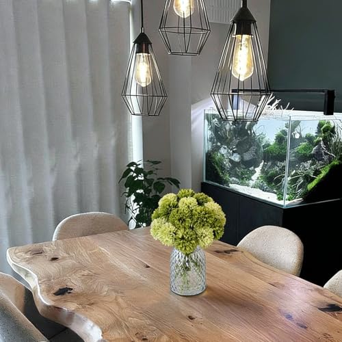 20pcs Artificial Flowers Silk Chrysanthemum Ball Hydrangea Bridal Wedding Bouquet for Home Garden Party Decor (Dark Green Light Green) - color: Dark Green Light Green，20pcs