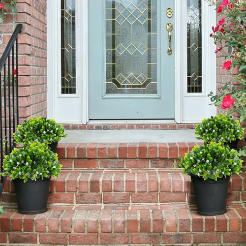 SJL Fake Plastic Plants, 10Pcs Artificial Flowers for Outdoor Fake Greenery Stems Faux Spring Flower UV Resistant Plastic Plants No Fade Faux Greenery for Garden Porch Patio Planter Home Decor(White) - color: Bundle White Gladiolus