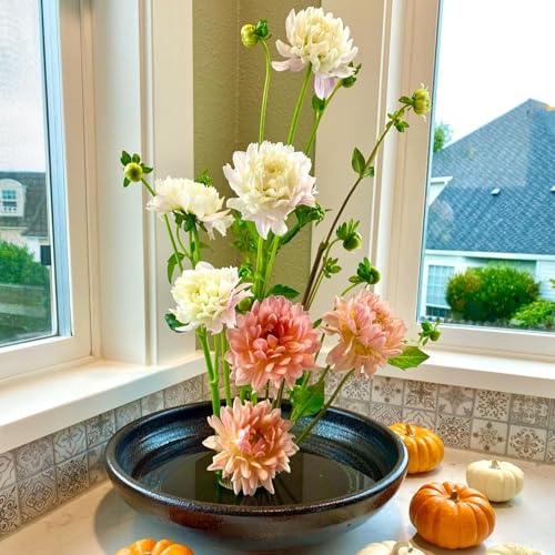 8Pcs 1.34 Inch Flower Frogs for Arrangements Vase Ikebana Kenzan Round Brass Floral Pin Frogs Stem Holder Flower Arranger Pin Fixed Tools for Home Decoration Craft (Gold)