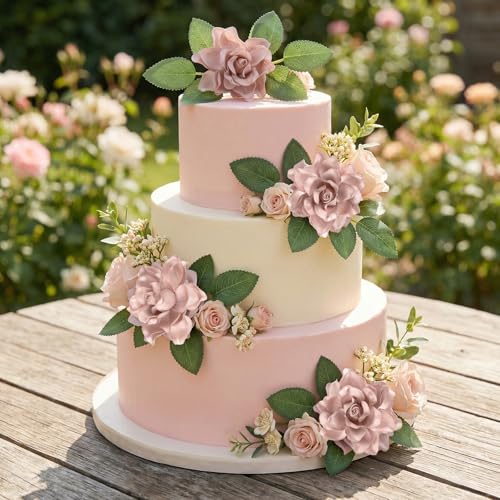 IPOPU Artificial Gardenia Flowers 25PCS 3.15’’ Artificial Foam Roses Bulk Fake Flower Heads with Stems for DIY Wedding Bouquets Party Home Centerpieces Decor(Vintage Pink) - color: Vintage Pink