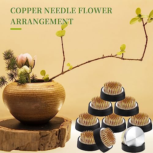 ZUDKSUY 9PCS 1.34inch/34mm Flower Frogs Arrangement Kenzan Flower Frog Floral Holders Ikebana Frog Pin Cushion Floral Frogs for Arrangements Vase Copper Pin Floral Arrangement Pin Holder Supplies - size: 9PCS-D34 Copper Pins