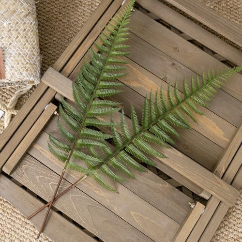 Artificial Fern Leaves Stems, Fake Ferns Leaf Plants Plastic Foliage Shrubs Bushes Plant Faux Greenery Stem for Home Garden Outdoor Indoor Wedding Bouquets DIY Décor Flowers Wreath Decoration 10 Pack - color: Fern Leaves - 10 Pcs