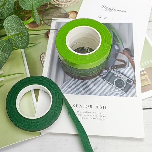5 Roll Floral Tape, 1/2 Inch 30 Yard Florist Tape, Flower Wrap Tape for Fresh Flowers Artificial Flowers Arrangements Crafts, Wedding Bouquet Florist Supplies