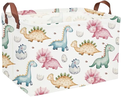 Essme Dinosaur Baskets,Cute Basket ,Dinosaur Baskets with Handles for Dinosaur Room Decor, Clothes,Books Bins.(Cute Dinosaur ) - color: Cute Dinosaur