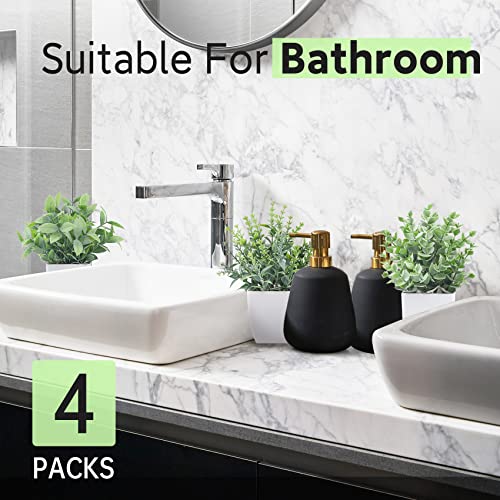 Der Rose 4 Pack Fake Plants Mini Artificial Greenery Potted Plants for Home Decor Indoor Office Table Room Farmhouse Bathroom Decor - color: Grey