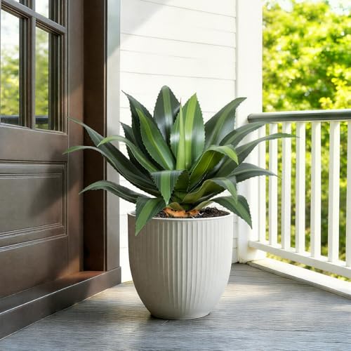 24.8 inch Artificial Agave Outdoor Set Spiky Edged Agave Artificial Plants Suitable for Indoor Home Decor Realistic and UV-Resistant Artificial Succulents Planters Not Included 2 Piece Set - color: Agave Spines, size: 24.8in