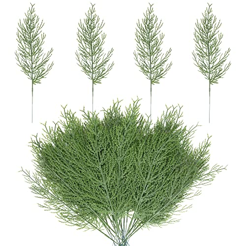 Alpurple 40 PCS Artificial Pine Leaves Branches-13.7 Inches Fake Greenery Pine Sprigs-Faux Picks for DIY Garland Wreath Christmas Embellishing and Home Garden Decoration (40PCS) - color: 40pcs