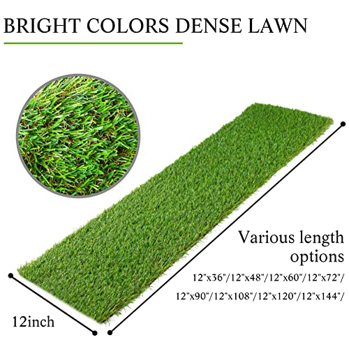 GLOBREEN Artificial Grass Table Runners 48 Inches - Green Faux Grass Turf Table Runner for Golf Football Party Decorations Wedding Birthday Dining Baby Shower - size: 12" x 48"/1PCS