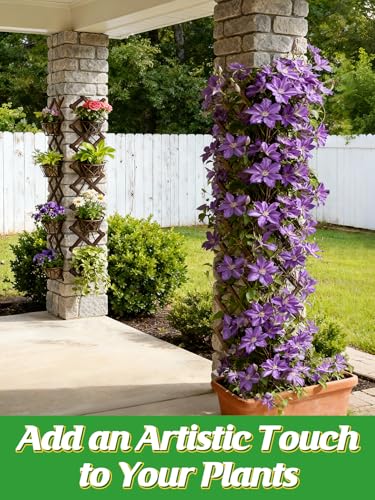 4Packs 13x78in Expandable Wood Wall Trellis for Climbing Plants Outdoor - Lattice Panels for Outside Indoor Balcony Patio Garden, Ideal for Ivy, Vines, Clematis, Roses - style: 4 packs