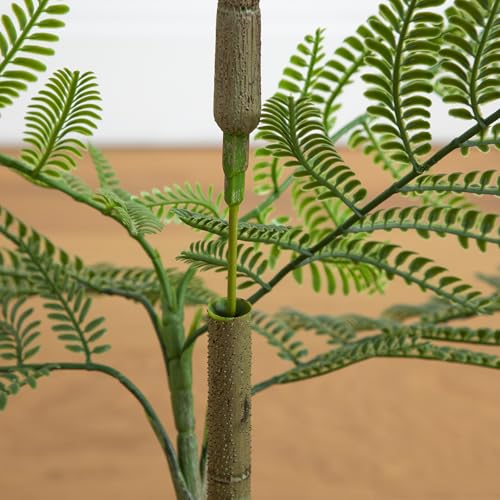 Nearly Natural 3.5-Ft Artificial Jacaranda Tree – Lifelike Green Leaves, Flexible Branches, Includes Nursery Planter