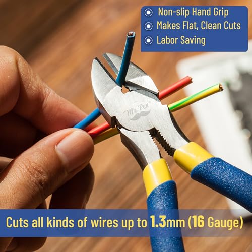 Mr. Pen- Wire Cutter, 6 Inch, Wire Cutters, Diagonal Wire Cutters | Flush Cutter, Nippers, Side Cutters, Flush Cutters, Diagonal Cutter, Cutting Pliers, Floral Wire Cutter, Wire Pliers - color: Blue, size: 6 inch, 1 Pack