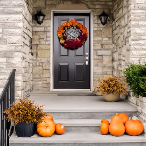 8pack Fall Fake Fern Plants Faux Boston Ferns UV Resistant Greenery for Outdoor Front Porch Artificial Ferns Stems for Indoor Home Porch Garden Window Box Autumn Decor - color: Fall