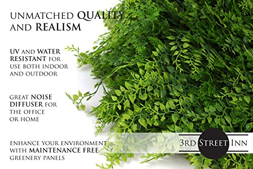 3rd Street Inn Artificial Greenery Wall Panels for Privacy - 4-Pack - color: Juniper