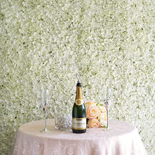 Tableclothsfactory 4 PCS Cream Silk Hydrangea Flower Mat Wall Wedding Event Decor for DIY Centerpieces Arrangements Party Decorations - color: Ivory