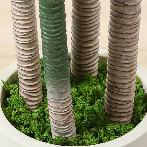 Artificial Dracaena Tree 6ft, Tall Fake Dracaena Plants with White Planter, Faux Dragon Tree Indoor Floor Plant for Home Decor Office Living Room Porch Housewarming, 1Pcs - size: 6ft