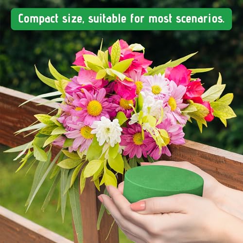 Max Shape 6Pcs Floral Foam Round Blocks, Large Wet and Dry Green Foam for Artificial and Fresh Flower Arrangement,Flower Foam Blocks for Wedding Party Decorations (3.15 Inch) - size: 3.15 Inch