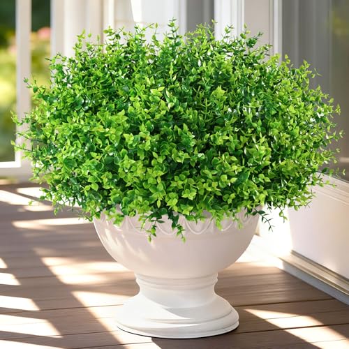 Yastouay Artificial Flowers for Outdoors UV Resistant, 22 Bundles Green Realistic Fake Outdoor Flowers Fake Plants, Faux Flowers for Outdoor Planters Front Porch Garden Window Box Farmhouse Decor - color: Green, size: 22 Bundles