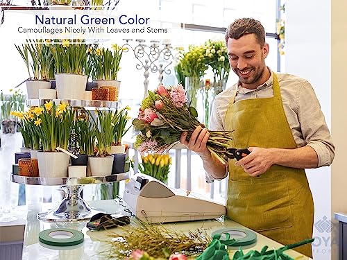 Royal Imports Floral Tape Green, Flower Stem Wrap Adhesive Waterproof Florist Tape for Decorative Bouquets Arranging and Crafts - 0.5" (60 Yd/180Ft) - 1 Roll (Pack of 2) - size: Half Inch Wide - 1 Roll (Pack of 2)