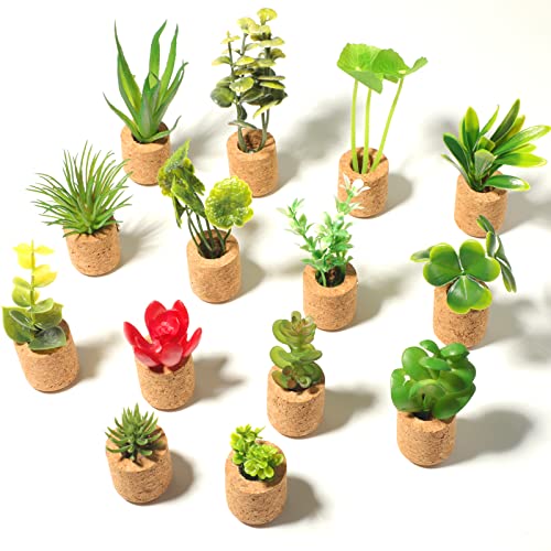 Joyibay Plant Fridge Magnets Mini Succulent Magnets Artificial Plants Refrigerator Magnets Potted Succulent Plants Magnet Stickers Cute for Magnet Boards Fridge Home Office Decor