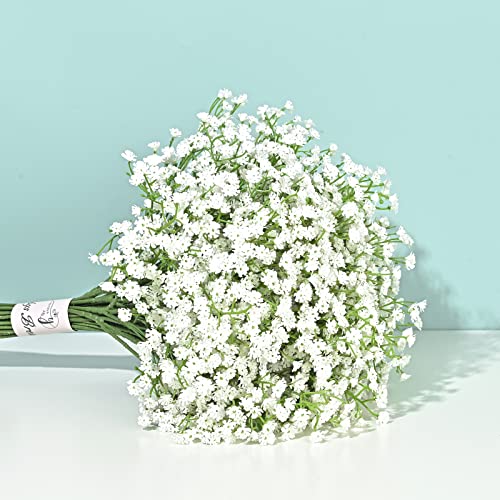 Yastouay Babys Breath Artificial Flowers, 6Pcs Fake White Babys Breath Flowers Artificial Bulk, Real Touch Faux Babies Breath Gypsophila Bouquet for Wedding Floral Arrangement Party Decor - color: White, size: 6 Pcs