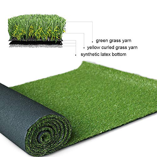 Artificial Grass Lawn Turf 0.8inch Realistic Synthetic Grass Mat, Indoor Outdoor Garden Lawn Landscape for Pets,Fake Faux Grass Rug with Drainage Holes - size: 1FTX31FT