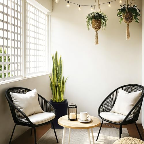 4FT-2PC Artificial Snake Plant, 24 PVC Lifelike Leaves, 35in Faux Sansevieria for Indoor Home & Garden Decor, Tall Planter Potted Mother-in-Law's Tongue Plants, Yellow - color: Black Tall Planter Snake Plant-2pc