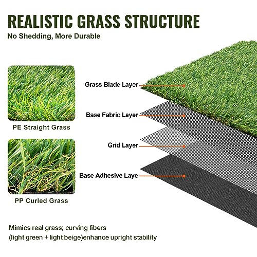 VEVOR Artifical Grass Turf, 4 x 6 ft Thick Grass Rug Indoor Outdoor, 1.38" Realistic Synthetic Grass Mat with Drainage Holes, Perfect for Patio Garden Lawn Home Backyard Dog Mats - size: 4 x 6 FT