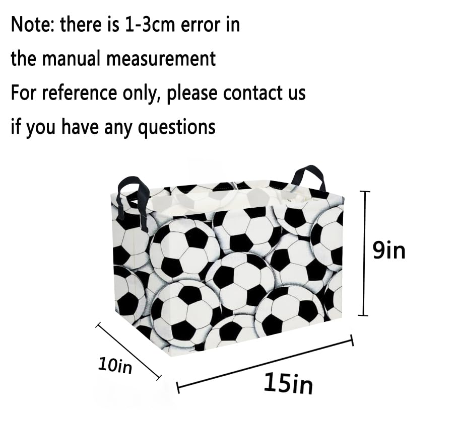 Rectangular Soccer Basket,Kids Baskets.Waterproof PE Coating Cute Bin with Handles.Boys Bins,Toys Box,Books Baskets,Gifts Bin. (Soccer basket) - color: Soccer basket