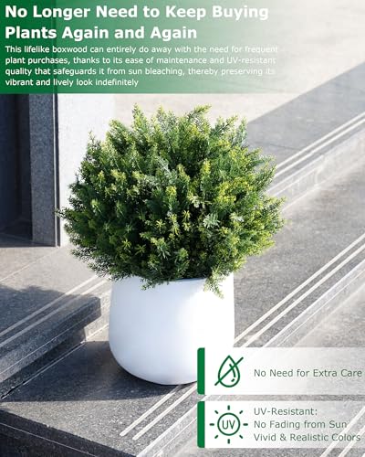 27.6'' Artificial Cedar Topiary Trees with Spikes, Set of 2 Fake Pine Shrubs Bushes Plants UV Resistant Evergreen Faux Cypress Tree for Planter Front Porch Outdoor Spring Decor Pot Fillers - size: 27.6inch-cedar
