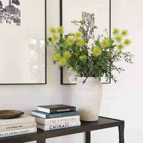 Hollyone 9 Heads Yellow Dandelion Artificial Flowers 5Pcs Faux Dandelions Flowers Bush Arrangement Bouquets Fake Ball Mums Flower Stem for Indoor Home Decor Table Office Party Wedding Decoration - color: Yellow