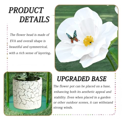 5.8 Ft Giant Artificial Flowers for Decoration,Large EVA Flower Decor,Wedding Arrangements, Birthday Party Banquet Background,Hotel,Office,Window Display(White) - color: White