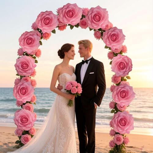 1PCS 45-inch Giant Red Rose for Decorative, Wedding Window Display Background Decoration Rose, Valentine's Day (Pink) - color: 02 Rose