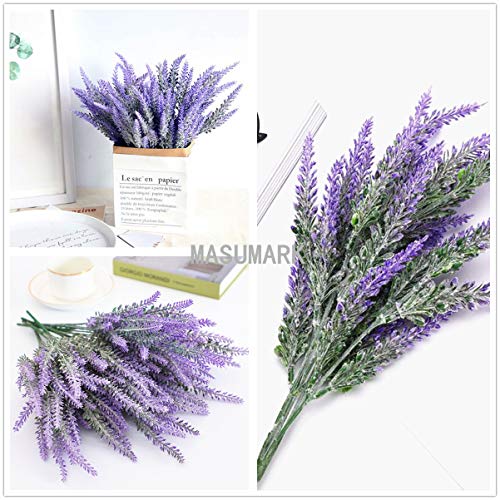 Fake Flowers Lavender in Purple, Artificial Flowers for Decoration Faux Flower Plants Plastic Greenery Decorations for Outdoor Garden Outdoors Home Art Floral Arrangements Wedding DIY Bouquet - 4 Pack - color: Lavender-purple-4 Pack