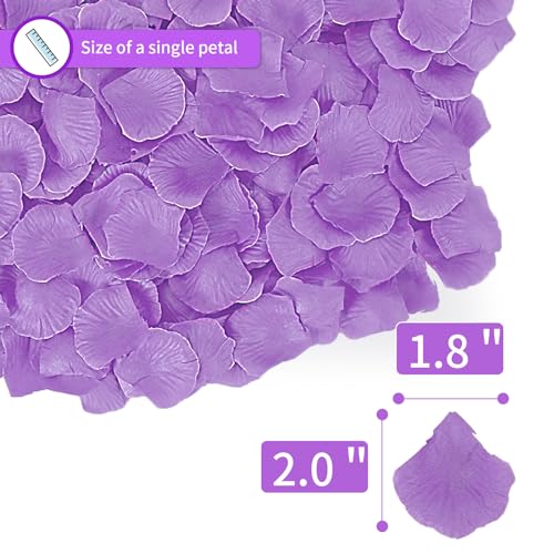 3300 PCS Artificial Fake Rose Petals,Flower Petals,Romantic Nightfor Her/Him Set,Wedding, Engagement, Party, in Bulk Flower Decorations（Purple） - color: Purple, size: 3300Pcs
