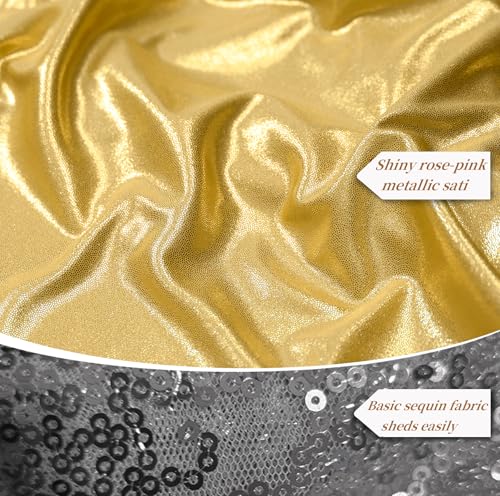 20x12ft Gold Sequin Backdrop Curtains, Wrinkle Free Shimmer Drapes Photography Background, 4 Panels 5x12FT Non-Shedding Glitter Sparkle Curtain for Wedding Birthday Christmas Studio Party Decoration - color: Gold, size: 5'W×12'H _4 Panels