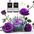 Preserved Real Rose in Glass with Scented Candles for Mom Her Wife Girlfriend Grandma Birthday Anniversary Romantic - color: Zenith Purple