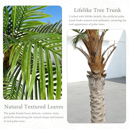 7ft Tall Artificial Palm Tree for Outdoor Indoor Decor,UV Resistant Faux Silk Plants Perfect for Patio Poolside Yard Living Room Office Decor - color: 7ft-1pole