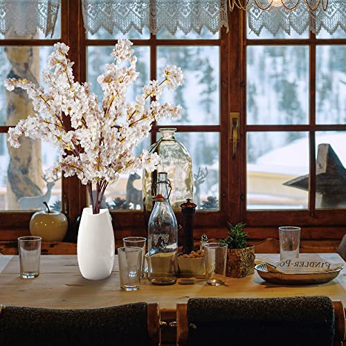 Sggvecsy Artificial Cherry Blossom Branches Faux Cherry Flowers 39 Inch Peach Branches Silk Tall Stems for Home Wedding Table Vase Decor (4 Pcs, Ivory) - color: Ivory, size: 4 Pcs