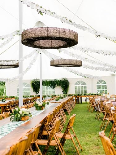12PCS Ivory Wisteria Hanging Flowers 6.4FT Artificial Hanging Wisteria Flowers for Decoration for Wedding Arch, Backdrop, Garden Party Decor (Ivory) - color: Ivory