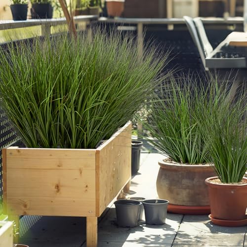 48PCS 17.3" Fake Plants Artificial Wheat Grass Greenery Plastic Plants Fake Grass Artificial Plants for Outdoor Decor Artificial Plant with Greenery Stems for Indoor Home Decoration - size: Short-48PCS