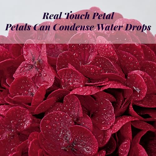 MARTINE MALL 3Pcs 21in Hydrangea Artificial Flowers, Latex Real Touch Hydrangeas Lifelike Large Hydrangea Flowers for Home Decor Party Arrangements Wedding Bouquets Centerpieces (Burgundy) - color: Burgundy, size: 3Pcs