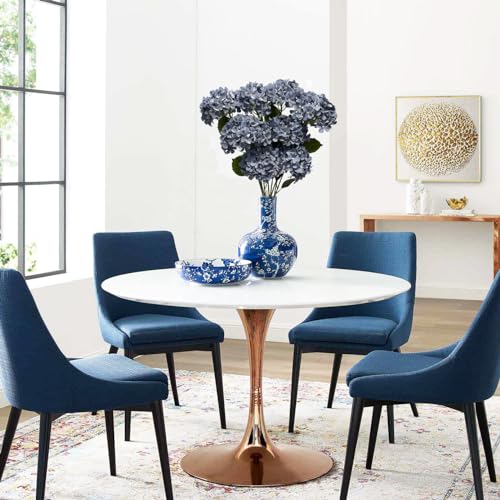 8pcs Blue Hydrangea Artificial Flowers 27.60" Large Realistic Single Long Stem Faux Silk Hydrangeas Bouquets Flower Arrangements Home Office Decor Wedding Centerpieces DIY - color: Blue